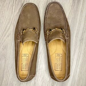 MERCANTI FIORENTINI Mens Brown Leather Horsebit Mocassins Loafers Size 10 M